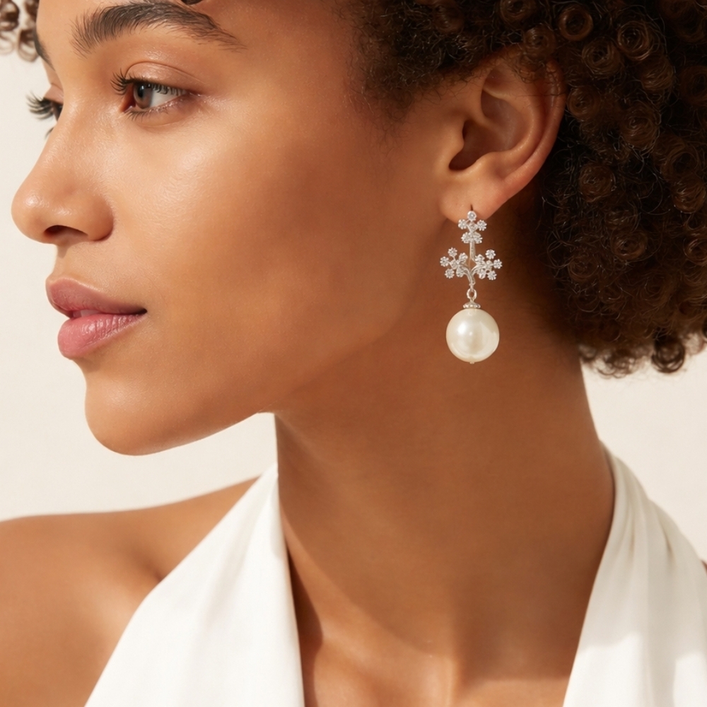 Forget me Not Flower and Pearl earrings 🆕
